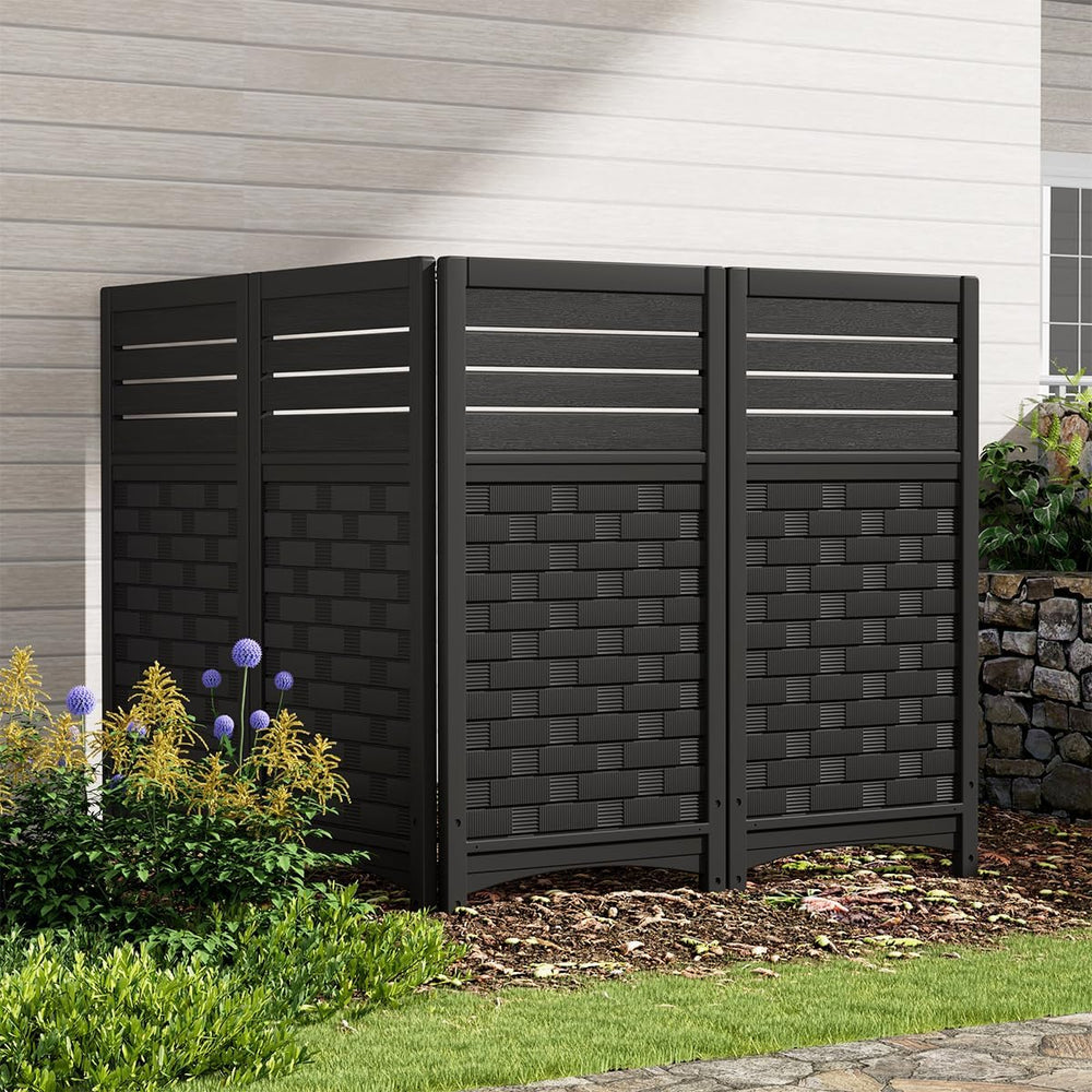 KINYING Air Conditioner Fence Privacy Screen,4 Panels Pool Equipment Trash Ca...