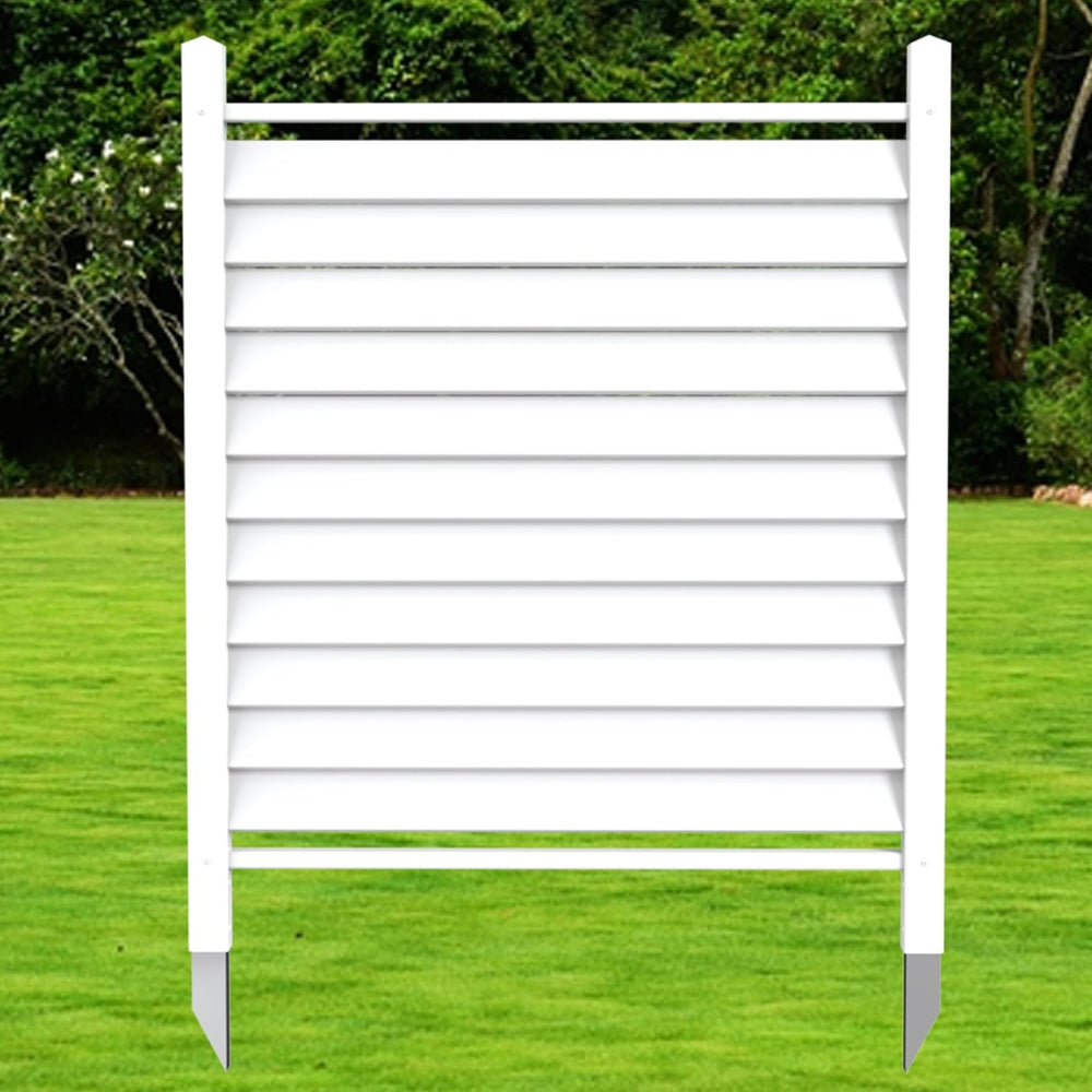 36" W X 45" H Reinforced White Vinyl Privacy Fence, Double Windproo...