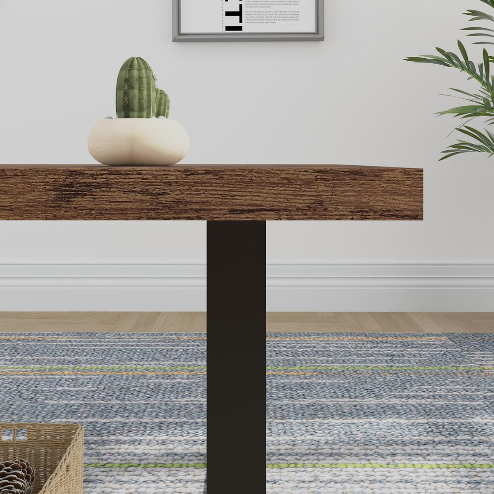 IBF Rustic Brown Coffee Table, Industrial Wood Living Room Table 47 Inch