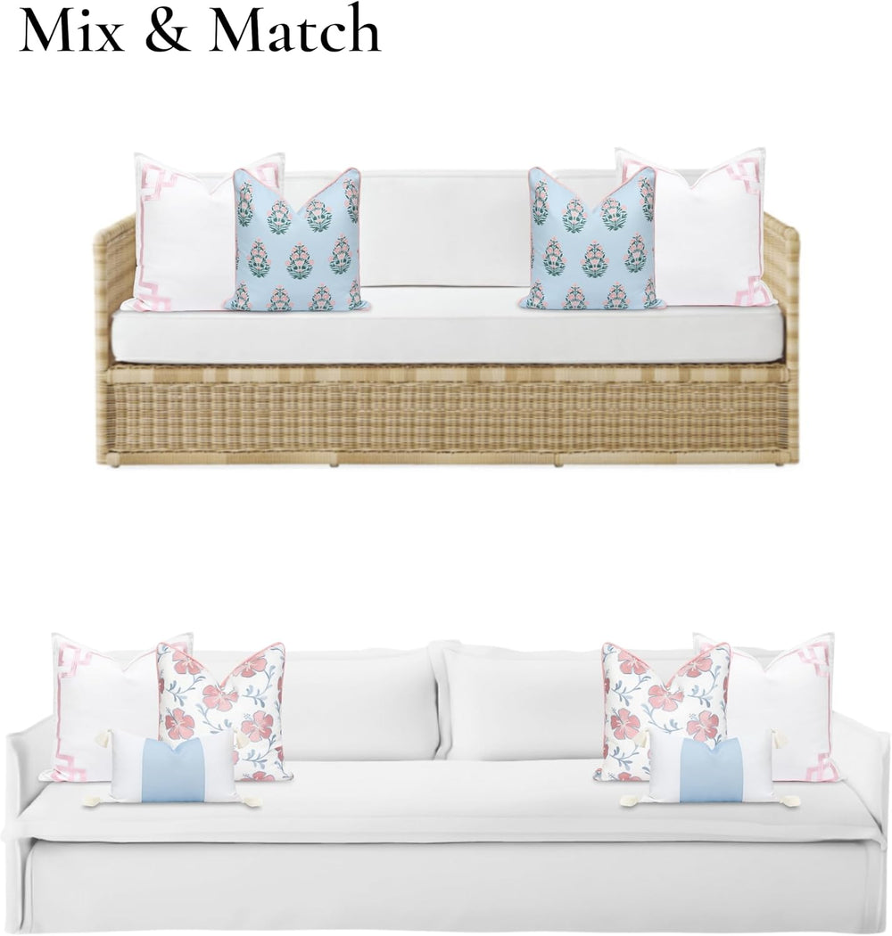 Hofdeco Premium Coastal Patio Indoor Outdoor Throw Pillow Cover Only, 20"...