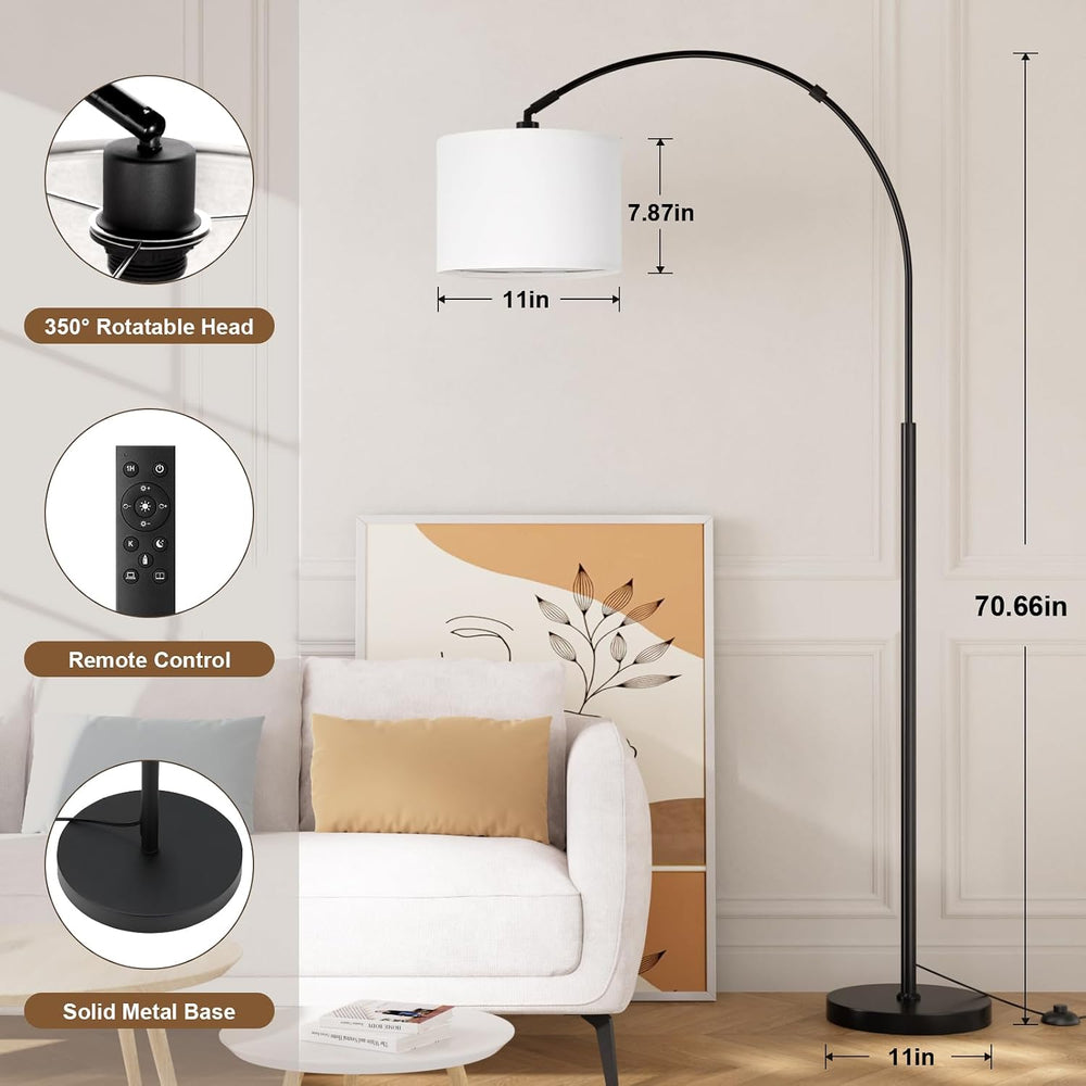 Ambimall Dimmable Arc Floor Lamp with Remote, Color Temp Adjustable