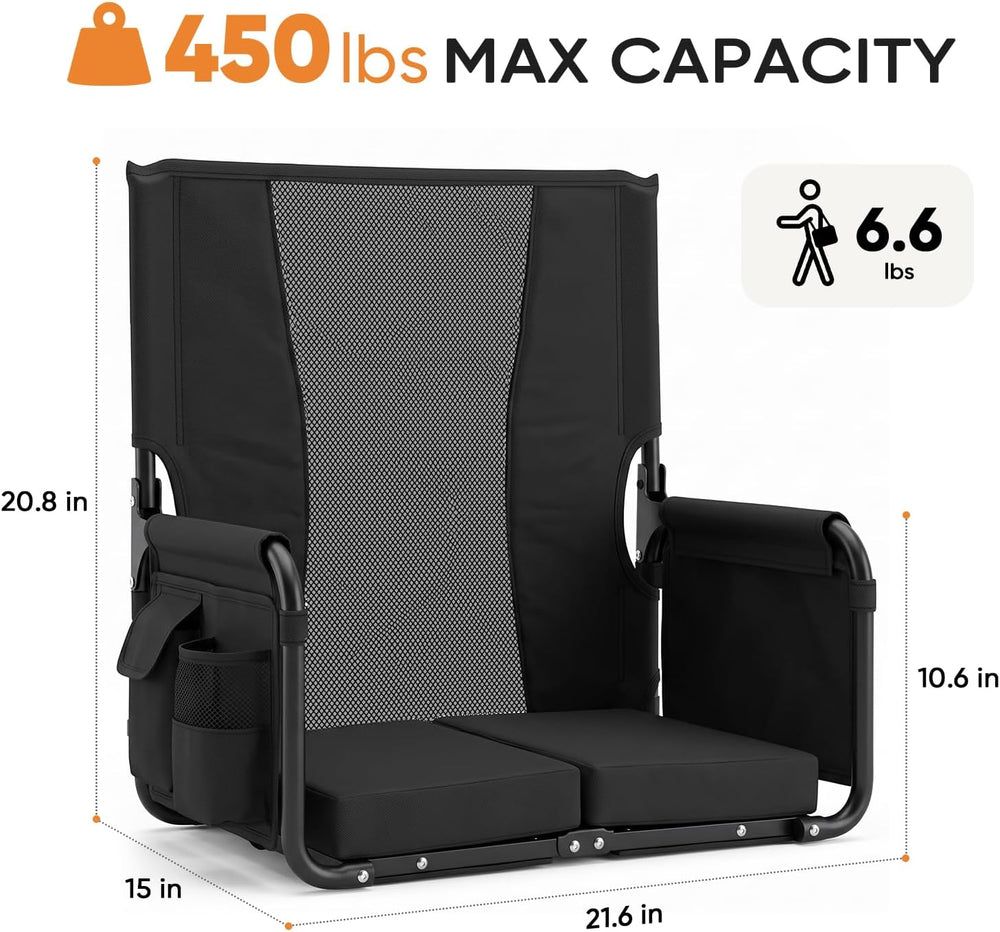 Sekey Stadium Seats with Back Support, Armrests & Soft Cushion