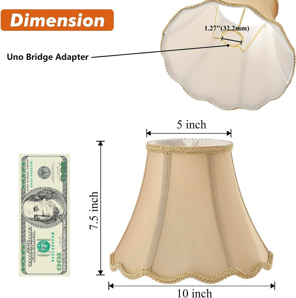 Uno Lamp Shade,Scalloped Lamp Shade 5" Top x 10" Bottom x 7.5"...