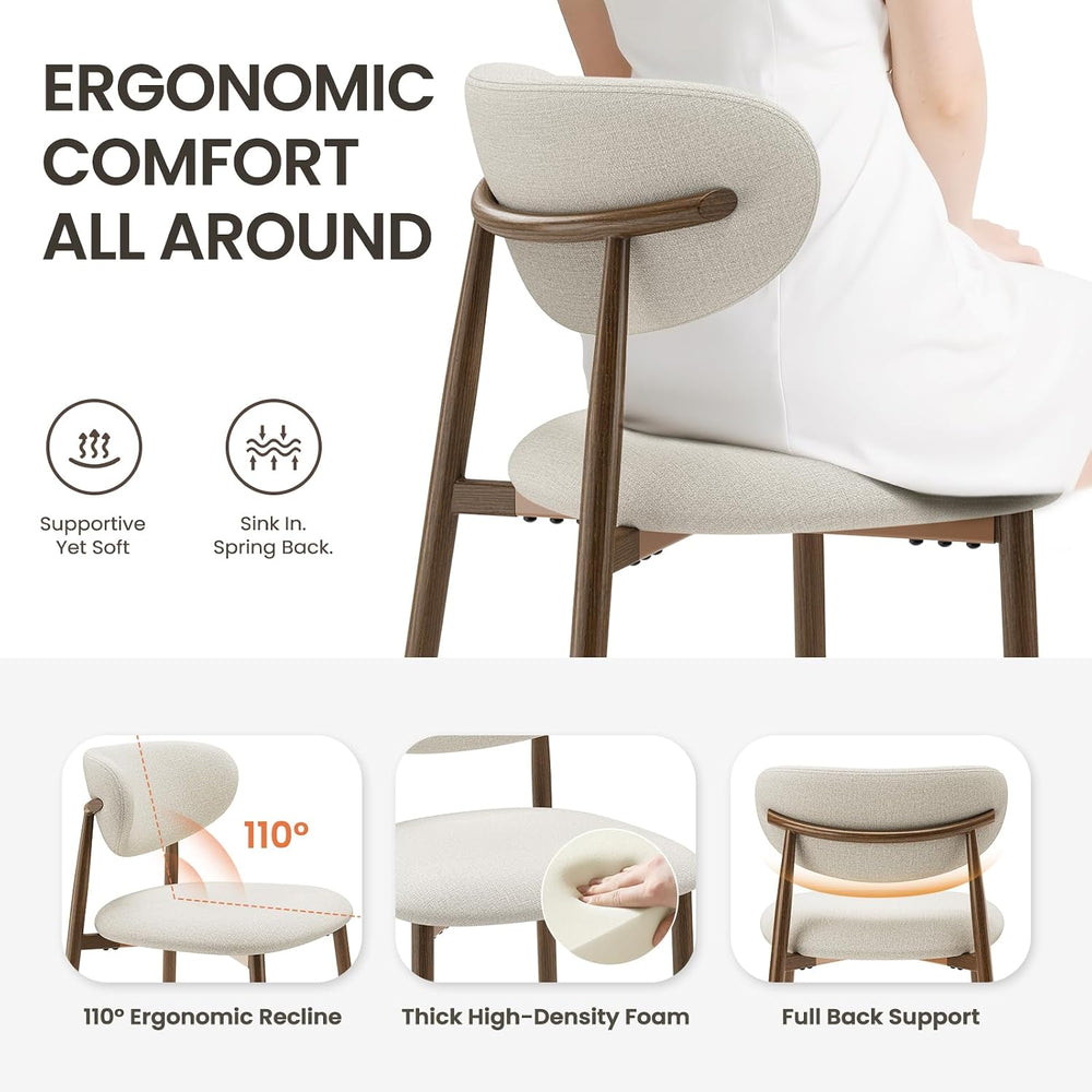 MALOL Counter Height Bar Stools with Backs Set of 2, Beige