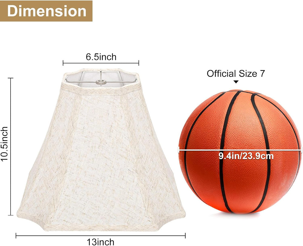 Square Cut Corner Bell Lamp Shades Set of 2, 6.5" x 13"x 10.5"...