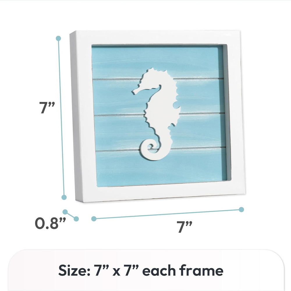 Tide and Tales 3d Coastal Wall Decor, Beach Wall Art, Framed Set of 4