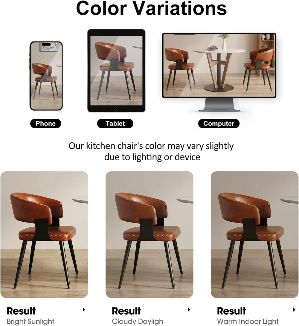 Dining Chairs Set of 4, Modern Faux Leather Kitchen Chairs
