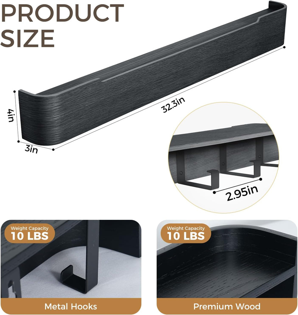 Coat Rack Wall Mount with Shelf Entryway Shelf Modern Key Holder Hanger Wall ...