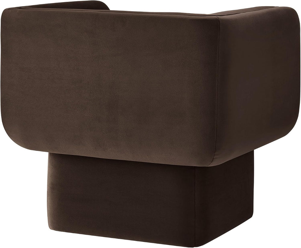 Modway Tate Performance Velvet Accent Chair in Chocolate Brown - Upholstered ...