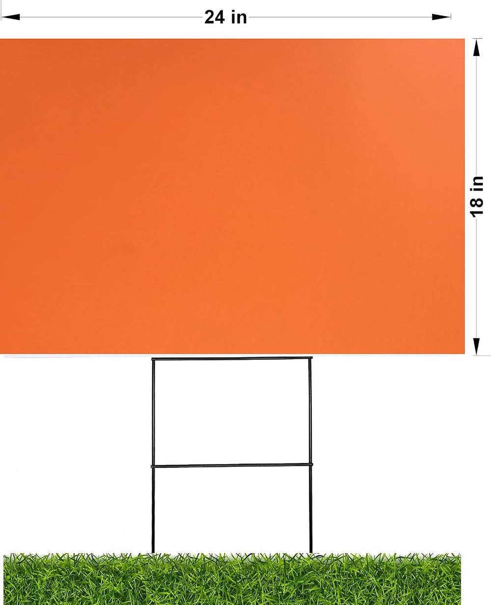 Yard Signs 5Pack (Orange) Sign Board 18X24inch x 4MM Corrugated Plastic Sign ...