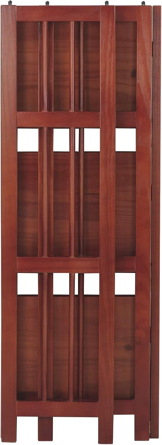 Casual Home Narrow 3-Shelf Folding Bookcase, 14" Wide, Mahagony