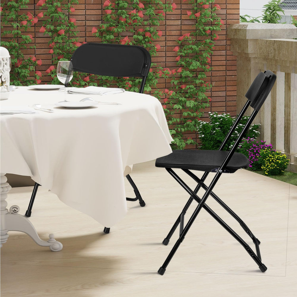 OS MOTOR Portable Heavy Duty Folding Chairs 10 Pack, Black