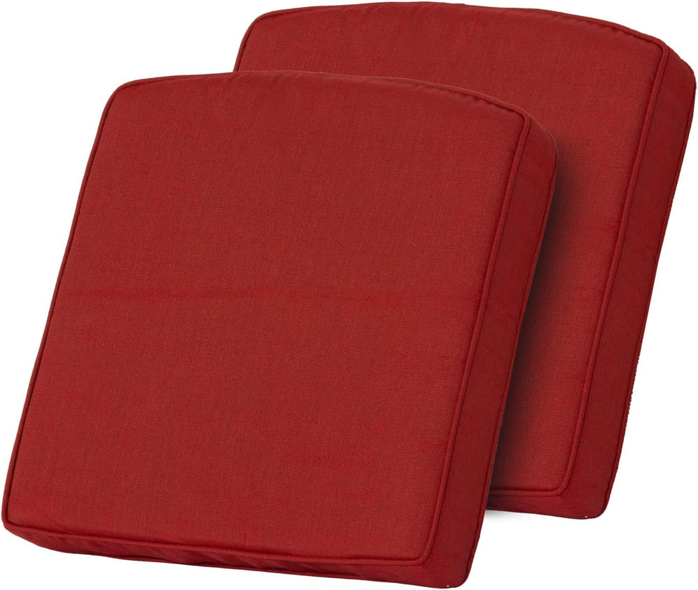 Goodgoods 20x20 Outdoor Chair Cushions Set of 2, 35D Foam, Chili