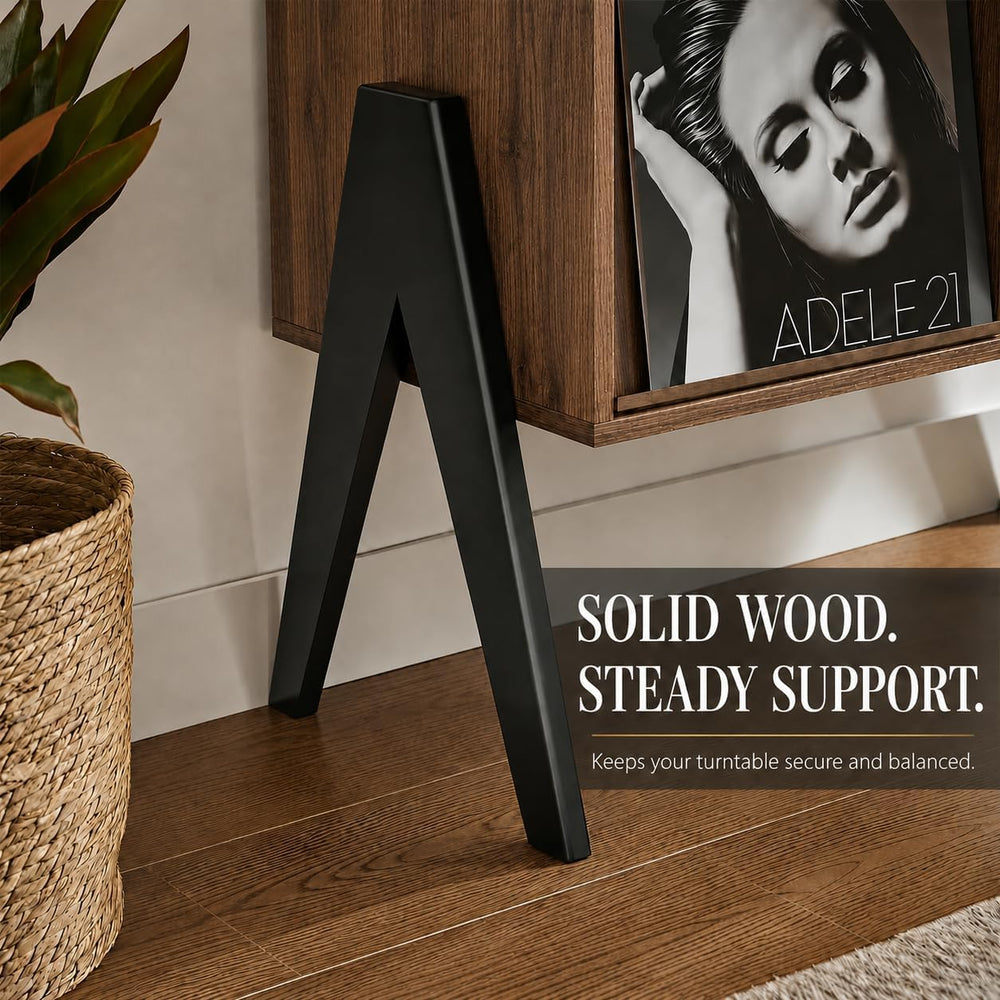 Record Player Stand with Vinyl Storage Cabinet, 32'' Mid Century Mode...