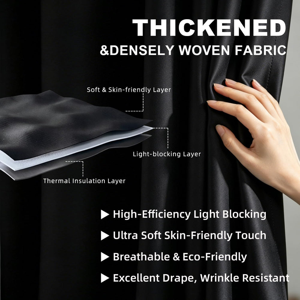 Room Divider Curtains Set,(Wide Partition Curtain+No Drilling Curtain Rod)