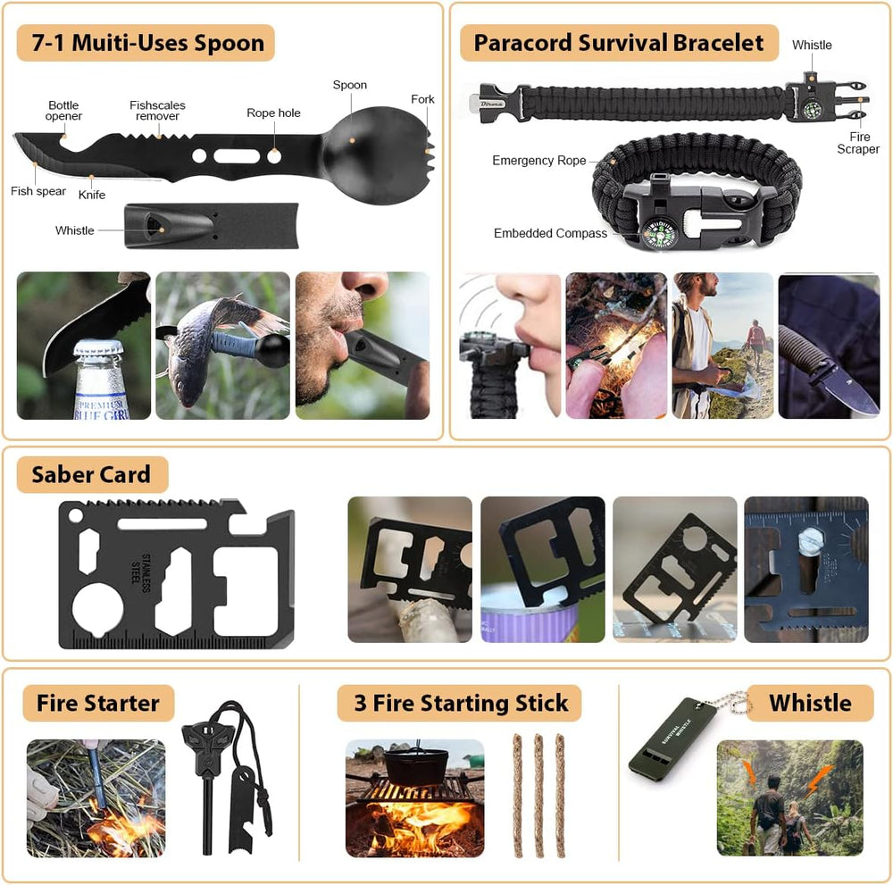 Survival Kit, 250Pcs Survival Gear First Aid Kit with Molle System Compatible...