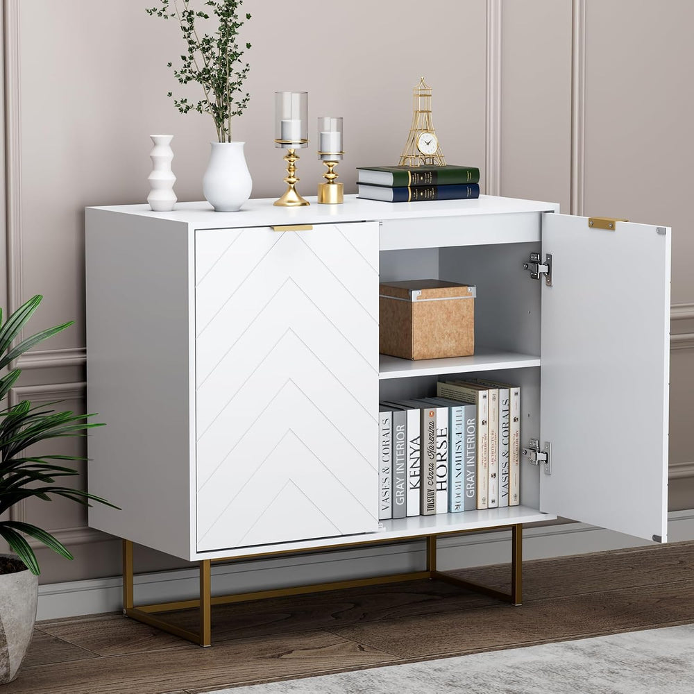 31'' Modern Sideboard Buffet with Storage for Living Room, Black and ...