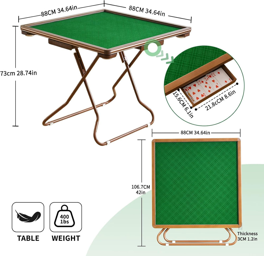 4 Player Card Mahjong Table, Portable Folding Table