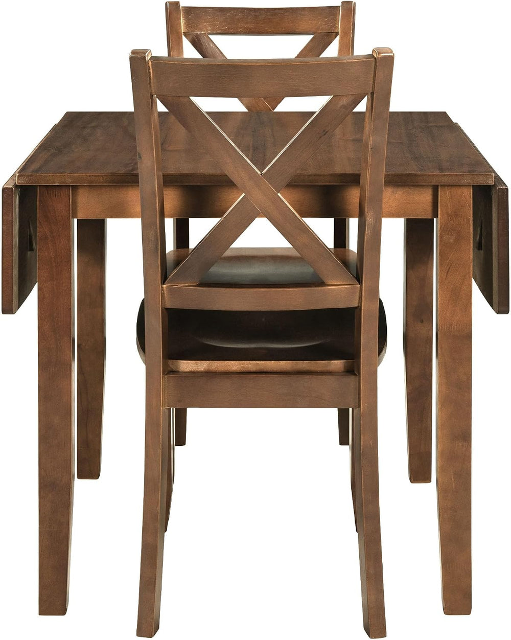 Harper & Bright Designs 3-Piece Wood Drop Leaf Dining Table Set with 2 X-...