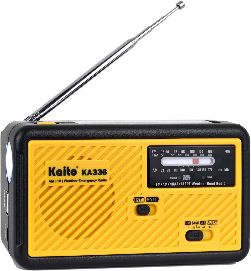 Kaito Voyager ECO Emergency Radio KA336 AM/FM NOAA Weather Alert 5-Way Powere...