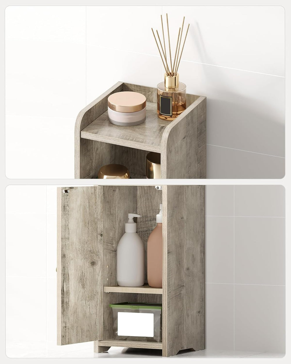 Hzuaneri Bathroom Storage Cabinet, Narrow Toilet Paper Cabinets with Doors