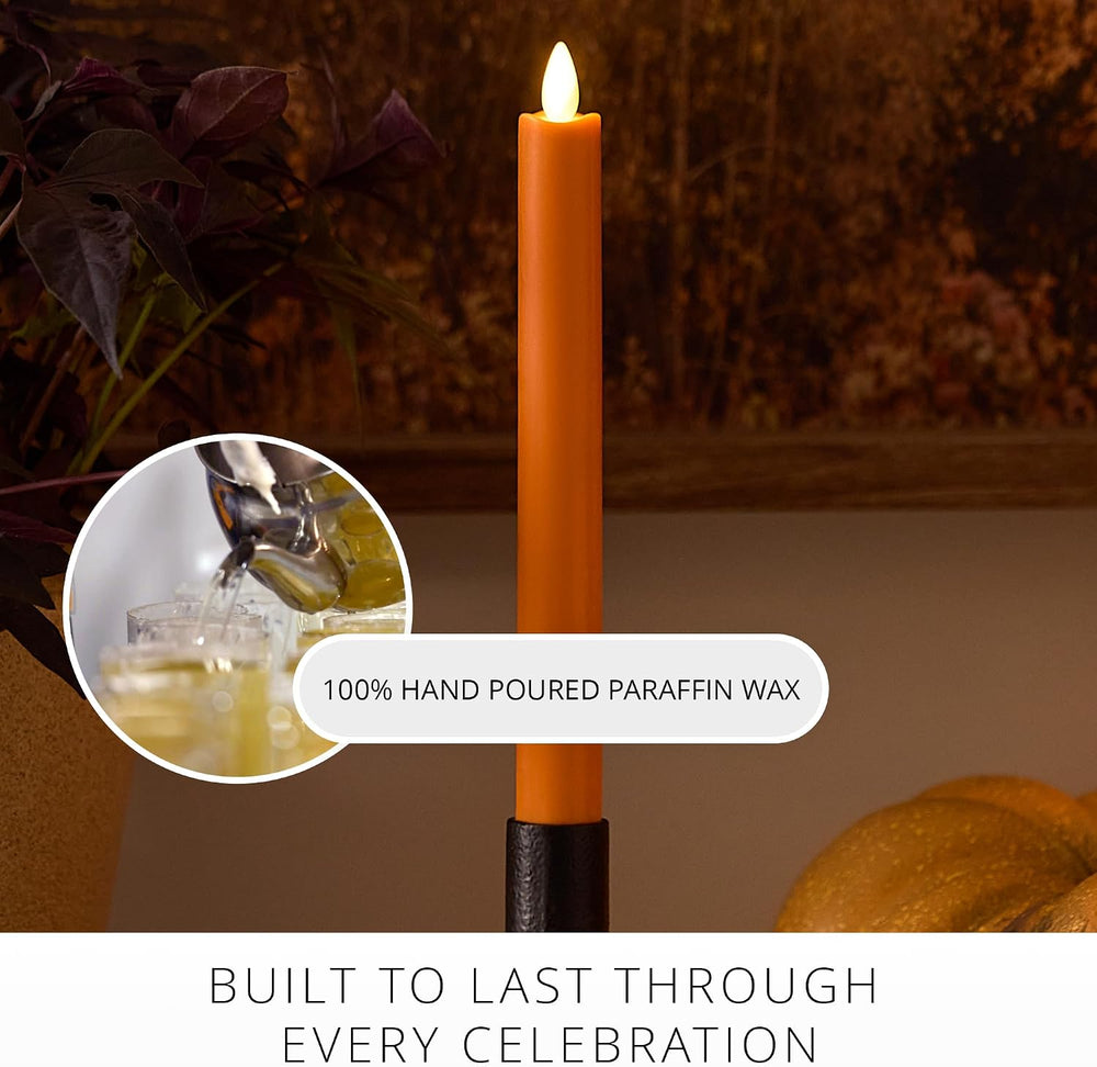 Luminara Taper, 1" x 9.5" AA Battery Wax Flameless Candle w/Timer, ...