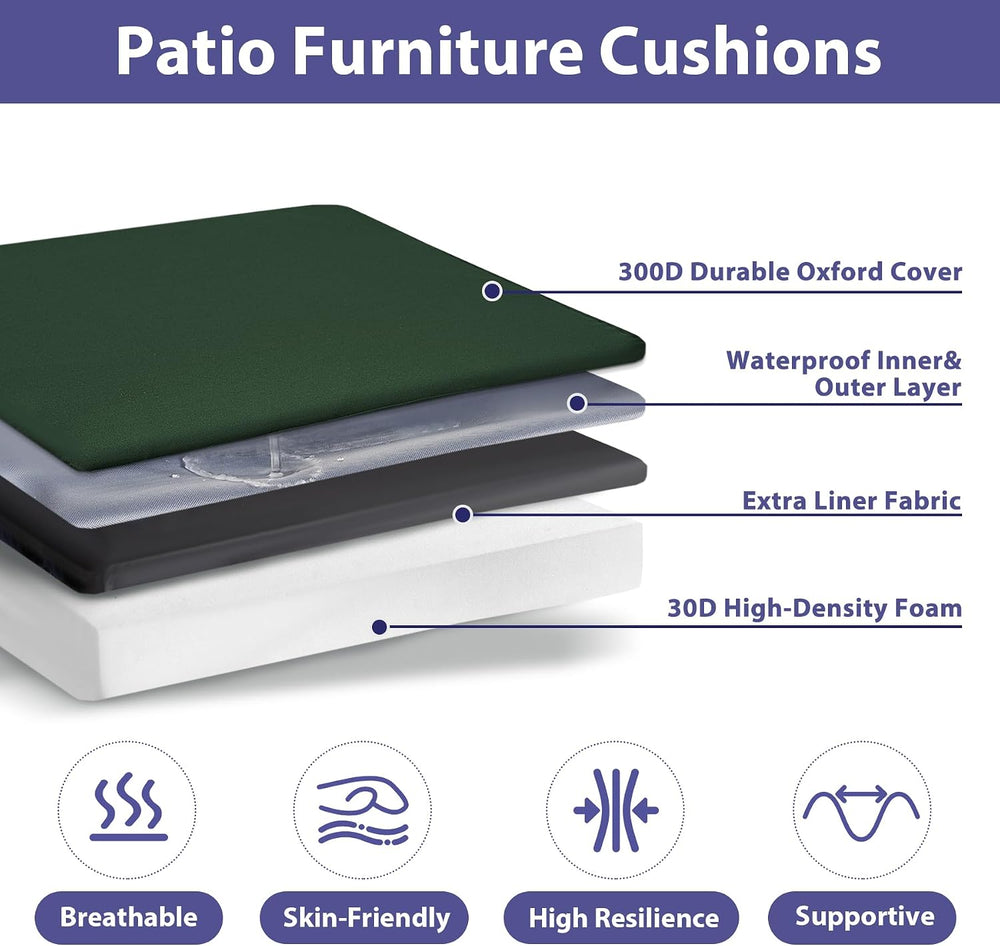 IPYNBAP Outdoor Chair Cushions Set of 4 -Waterproof Outdoor Seat Cushions for...