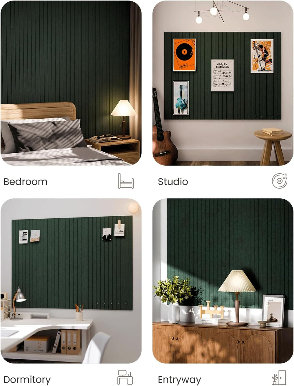 Fluxynara Felt Bulletin Board & Cork Board Alternative 48'' x 36&...