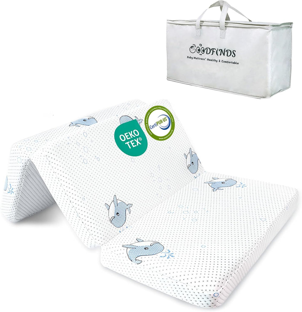 Pack and Play Mattress, 38"x26" Trifold High Density Memory Foam