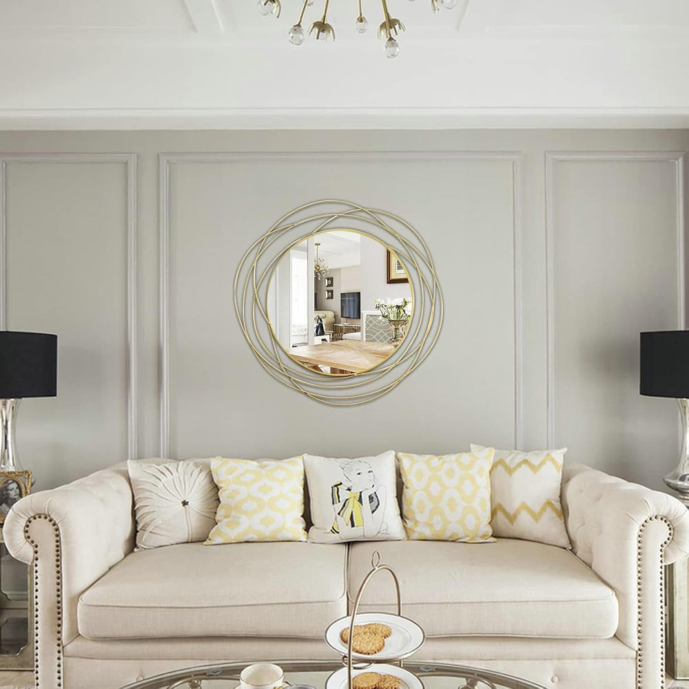 ironsmithn 26.8 Inch Round Gold Dressing Mirrors for Wall