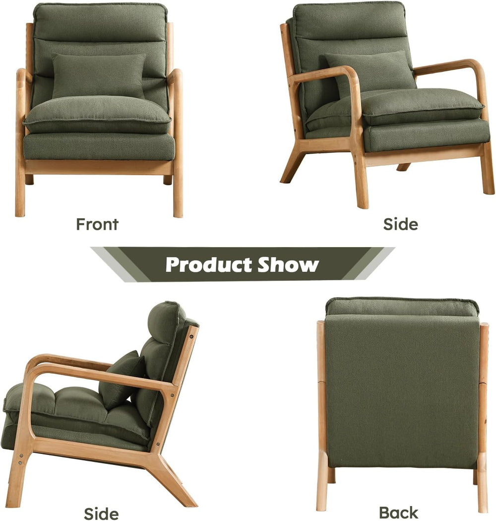 IOMOR Mid Century Modern Accent Chair, Upholstered Lounge Armchair with Plump...