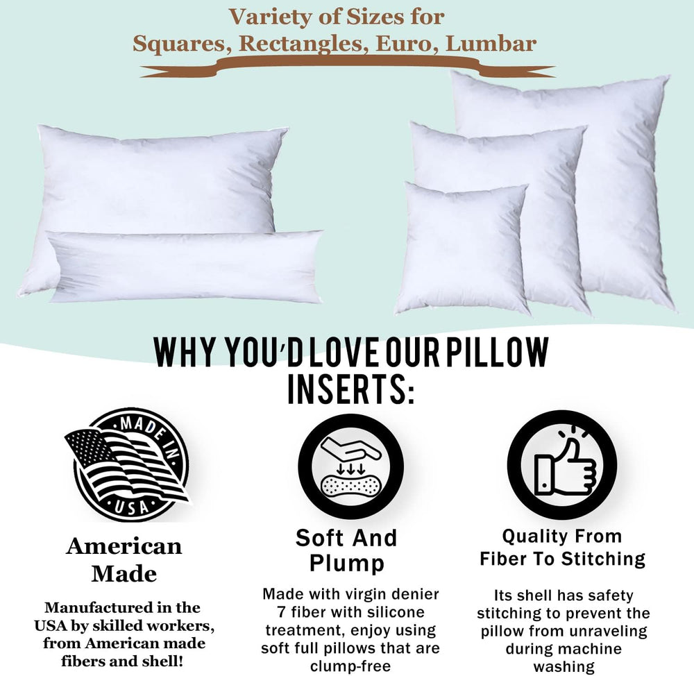 Pillowflex Premium Polyester Pillow Insert - 18x18 Soft Decorative Pillow