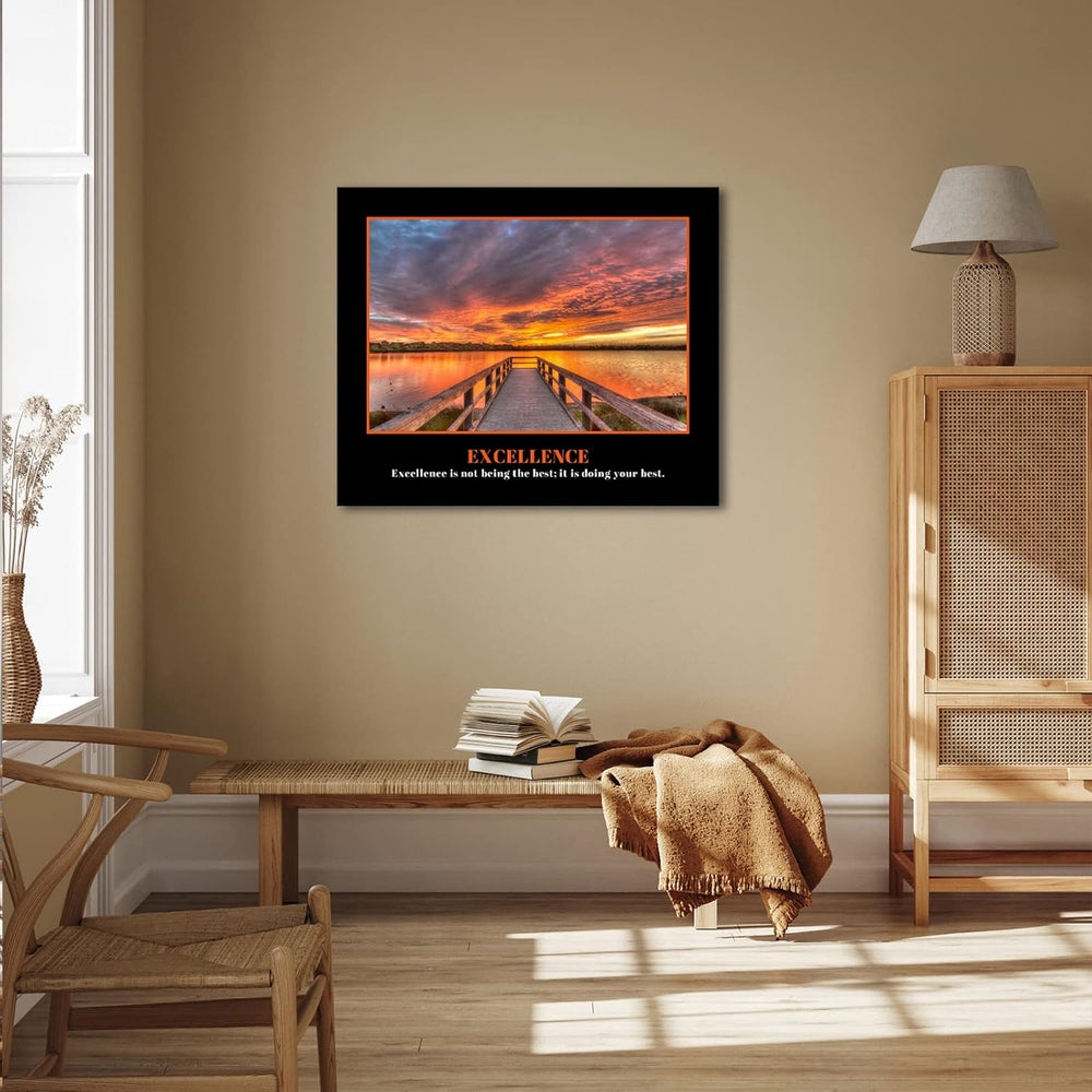 KREATIVE ARTS Excellence Canvas Quotes Art - Inspiring & Motivational Wal...