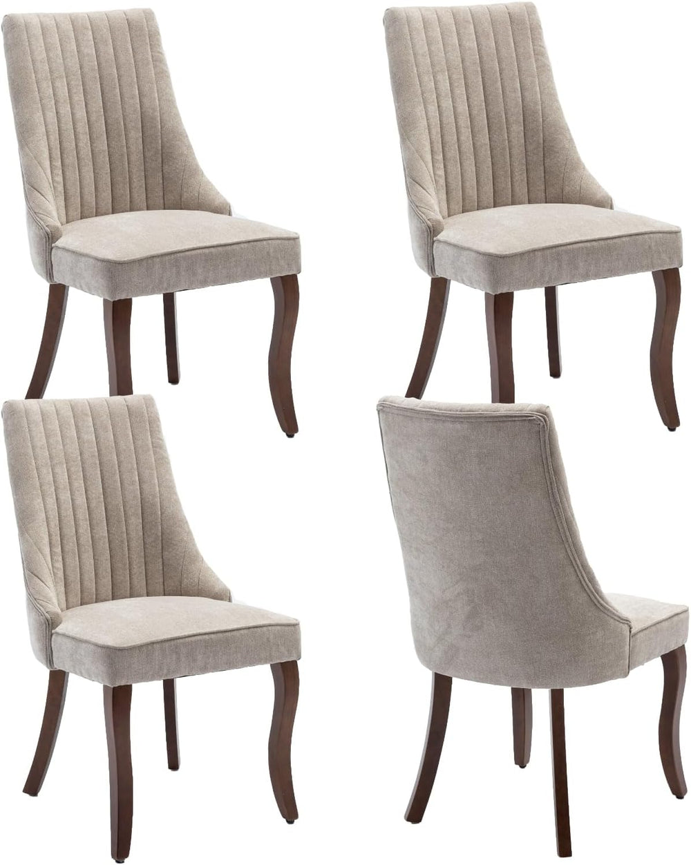 Dining Chairs Set of 4,Comfy Fabric Upholstered Accent Chairs for Kitchen Liv...
