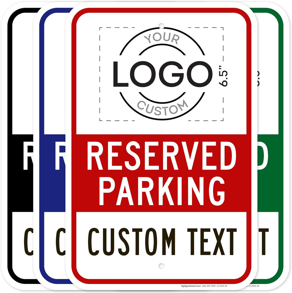 Custom No Parking Sign, Custom Reserved Parking Signs for Business, 12x18 Inc...