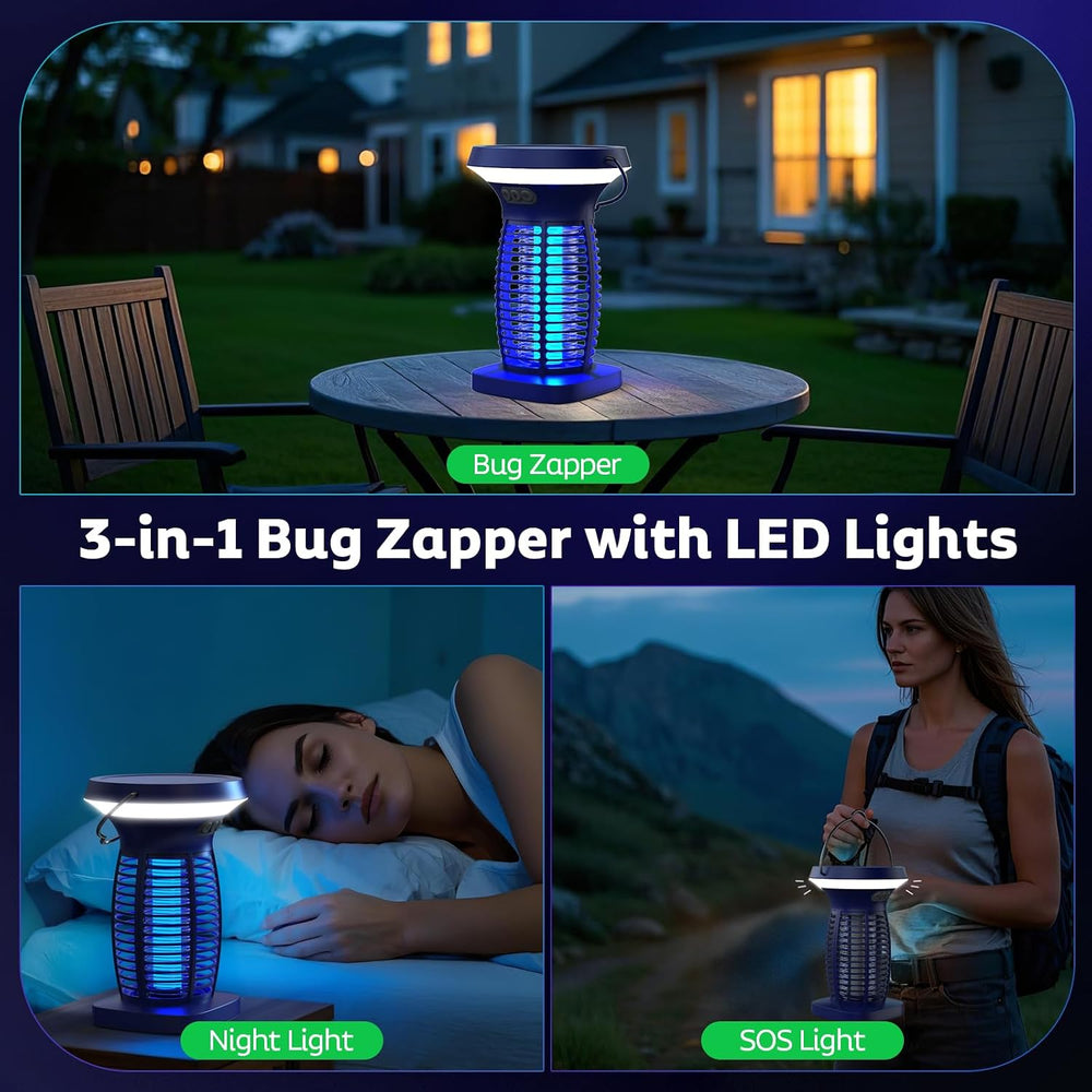 OnBeam Solar Bug Zapper Outdoor, 4200V Electric Mosquito Killer for Patio