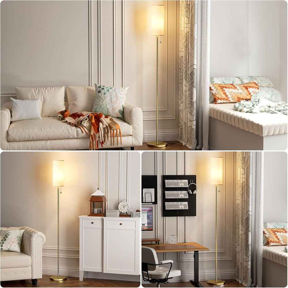 Ambimall 64" Floor Lamp with Bulb & Lampshade & Chain Switch, Be...