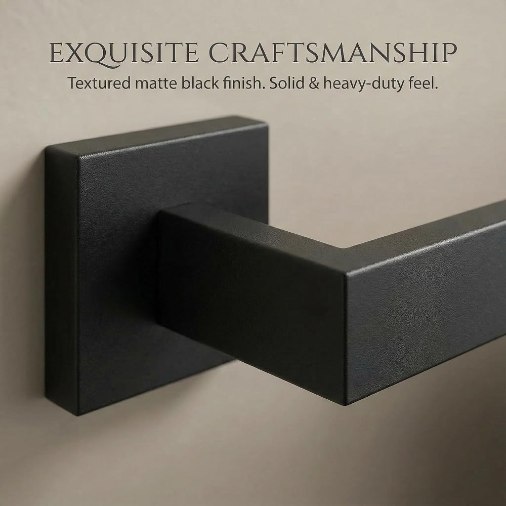 5-Piece Bathroom Hardware Set, 23.6 in Towel Bar, Matte Black