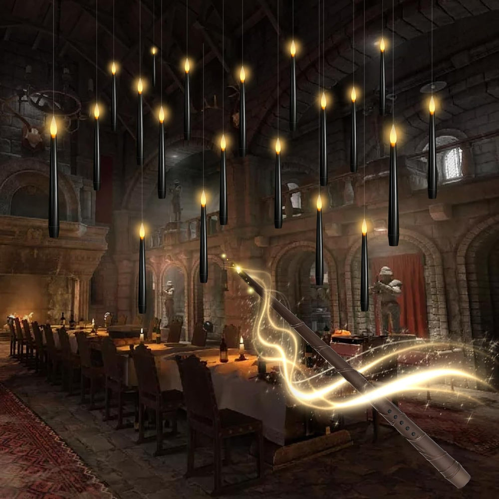 kakoya Flameless Floating Candles with Wand,20 Pcs Magic LED Hanging Taper Ca...