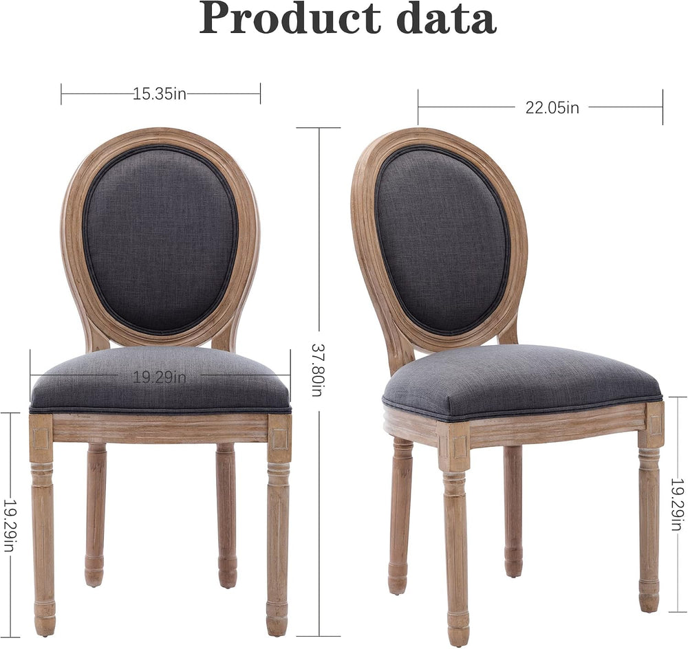 Nrizc French Country Dining Chairs Set of 4, Farmhouse Dining Chairs, Wood Ro...