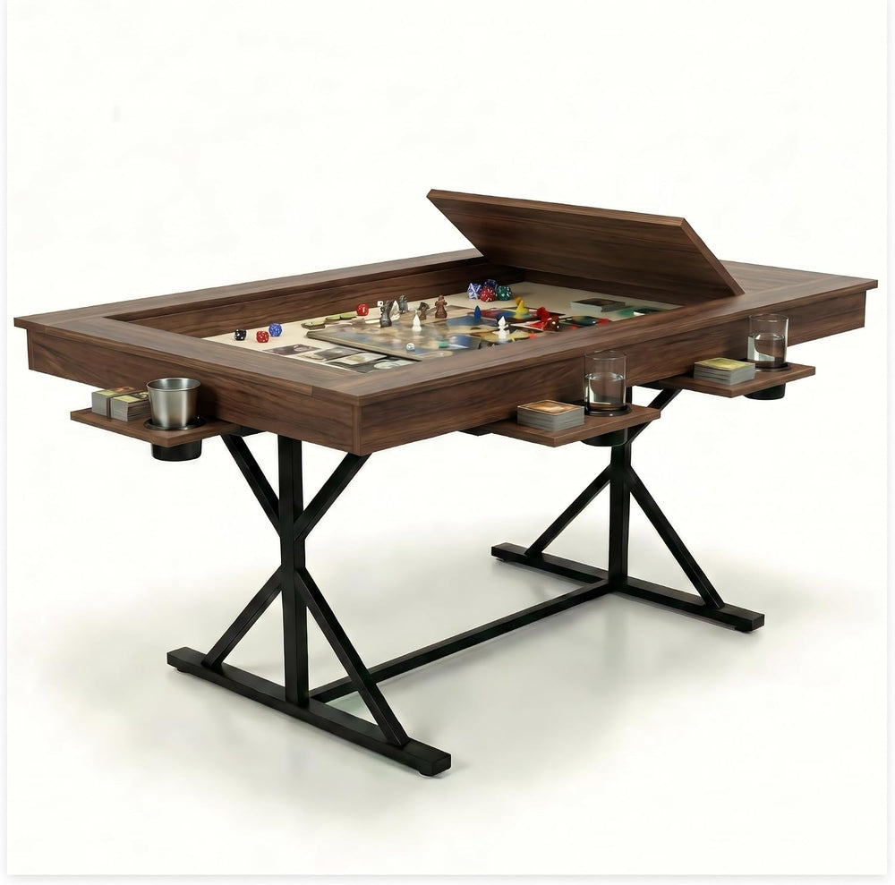 ARTETHYS Board Game Table with Mat & Removable Top Panels for 4-6 Players