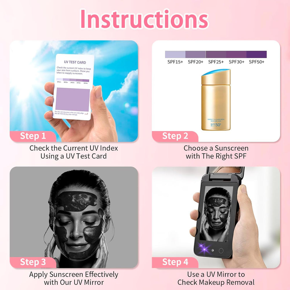 DESCHEN UV Camera UV Mirror for Sunscreen Test Rechargeable 4 Inch