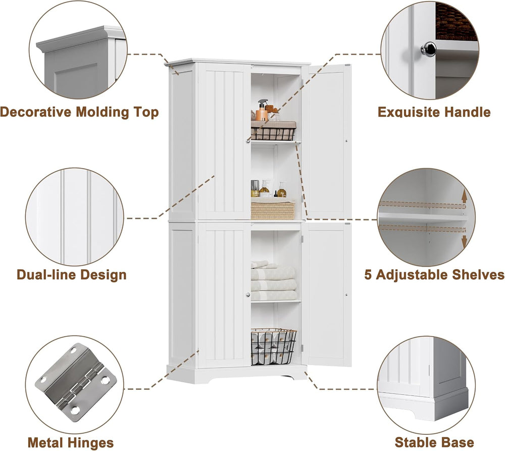 ChooChoo Bathroom Floor Cabinet with Adjustable Shelves