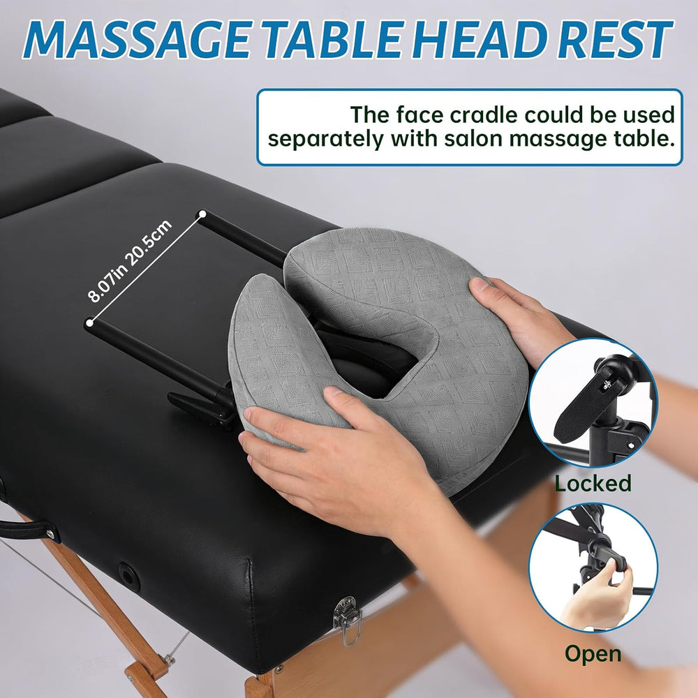 Portable Massage Headrest for Bed, Adjustable Face Cradle & Face Down Pil...