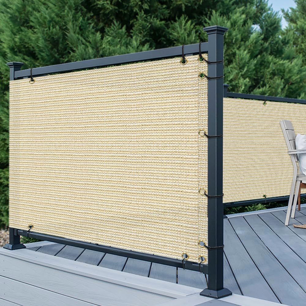 TANG 3' x 50' Balcony Privacy Screen Fence for Apartment Deck Railing...