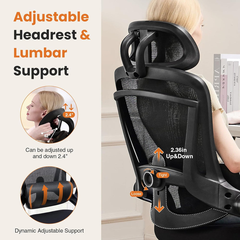 DUMOS Executive Home Office Chair, Ergonomic Computer Desk Chair, Mesh