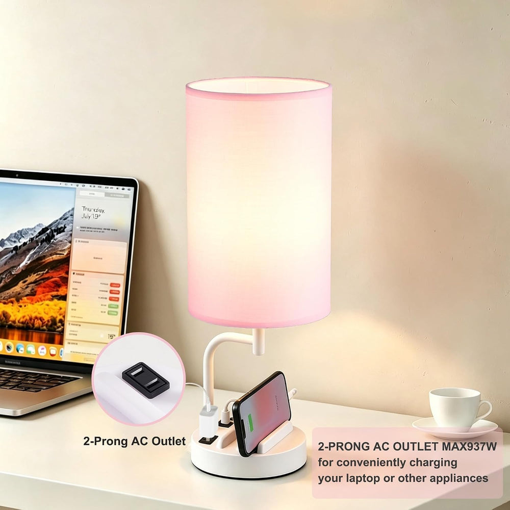 Dreamholder Touch Control USB Table Lamp with USB C/A & AC Outlet, 3-Way ...