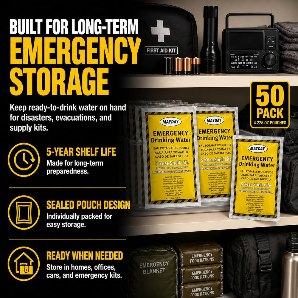 Mayday 73021 Emergency Water Packets (50-Pack)