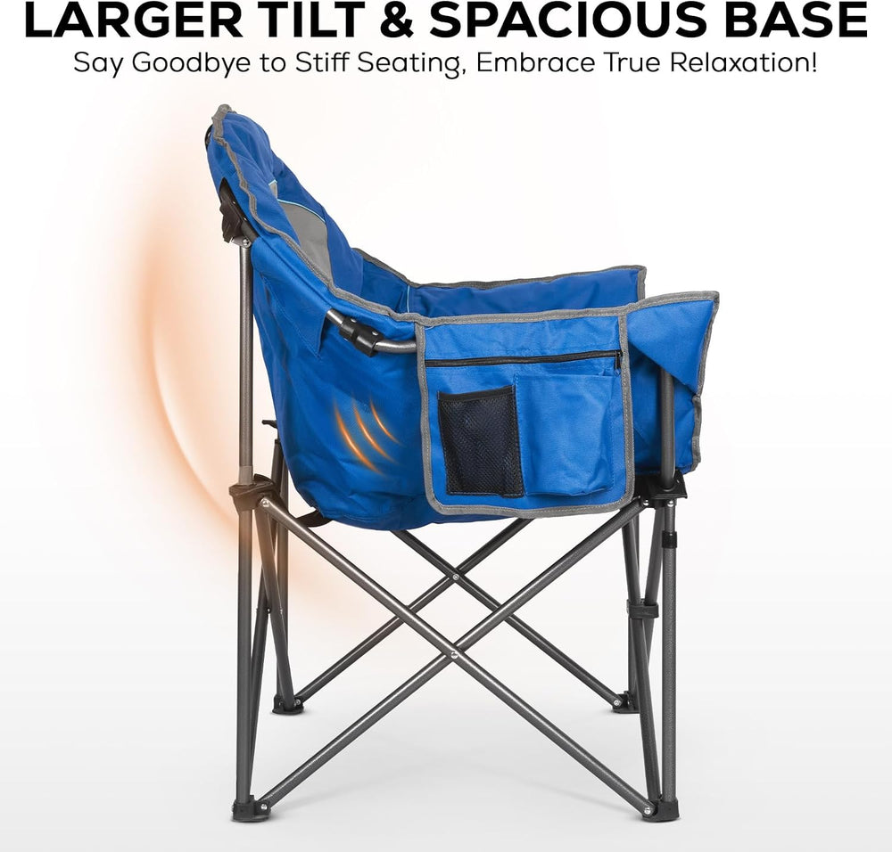 Romswi Oversized XXL Padded Camping Chairs for Adults, 1Pcs 500lbs Heavy Duty...