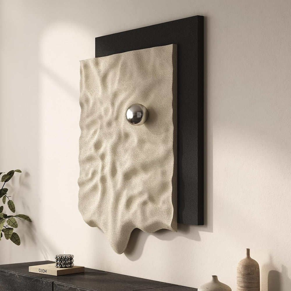 Large 3D Textured Abstract Wall Art for Living Room, Vertical Modern 28x39